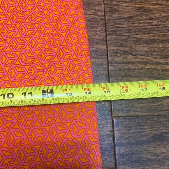 Vtg Tory Burch Logo Print Drawstring Dust Bag 14” x 14” Orange Shoe Purse Fabric - Picture 6 of 6